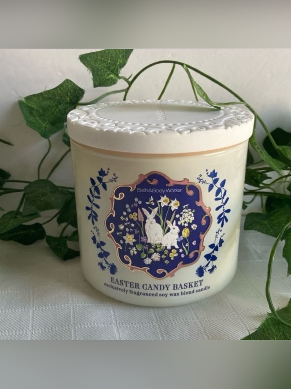 Bath & Body works Easter Candy Basket Candle NEW with ceramic coaster lid NEW